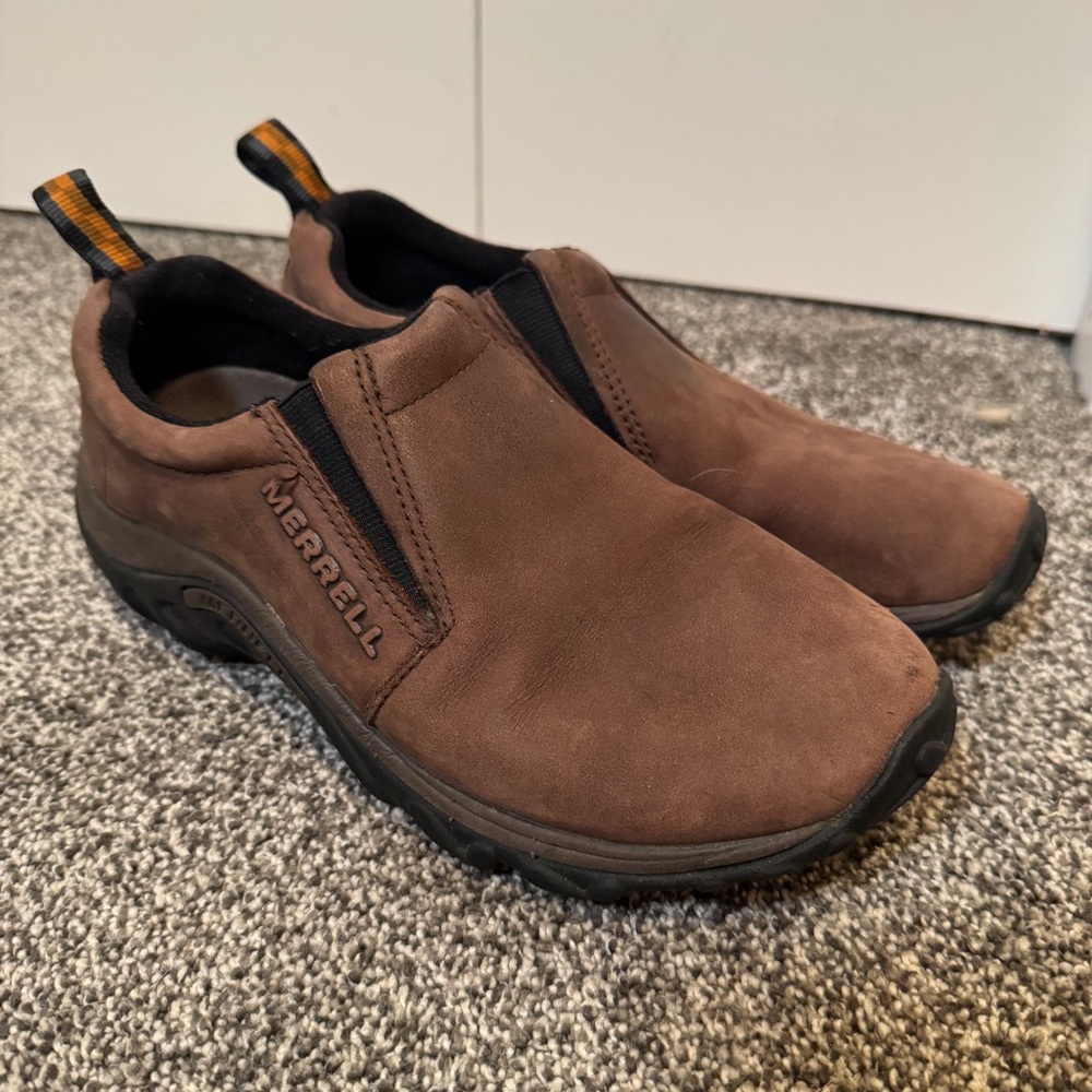 Merrell Jungle Moc Women’s US 7 Brown Suede Slip-On Comfort Walking Shoes Hiking